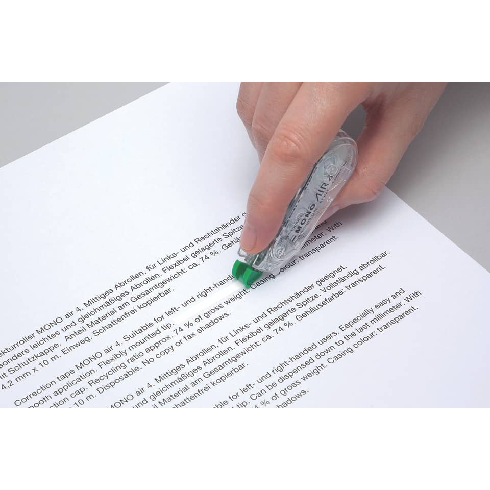 Korrekturmarke, Korrekturstift, Transparenter Gehäuse, Grüner Kappenstift, Schreibgerät