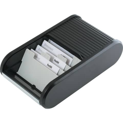 Visitenkartenbox Linear, für 300 Karten, schwarz HELIT H6218095