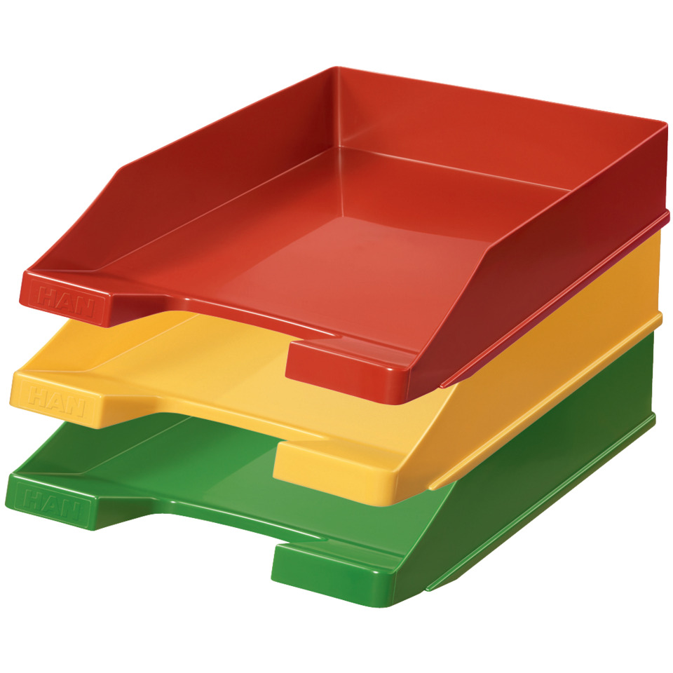 Stapelh Tray, Stapelbare Ablagen, Rot Gelb Grün, Plastikablage, Organisationsablage, Mehrfarbige Ablage