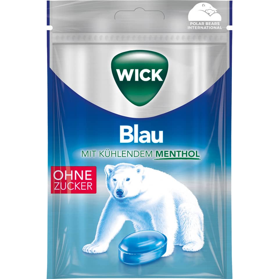 Blau, Menthol, Hund, Polar Bears International, ohne Zucker