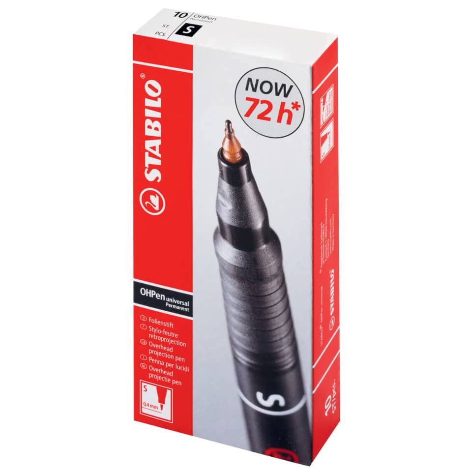 Druckerfolie, Stabilo, OHPen universal, Spitze, Kerbe/Schliff