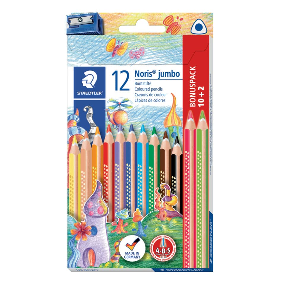 Buntstifte, Bleistiftset, 12 Stifte, Kinderstifte, Holzstifte