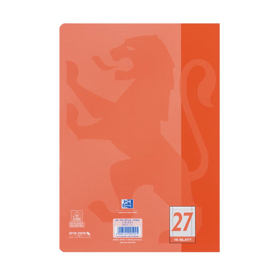 Notizblock, A4, orange, Gehäuse, Kartenraster