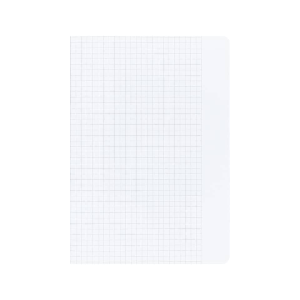 Notebook, Gridpapier, Gitterpapier, Deckel aus Plastik, Weiß