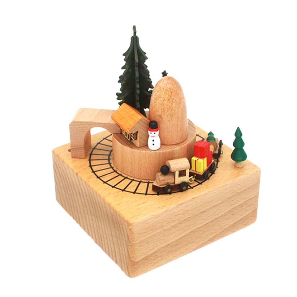 Holzfigur, Miniaturbahn, Spielzeugbahn, Zugmodell, Weihnachtsdeko