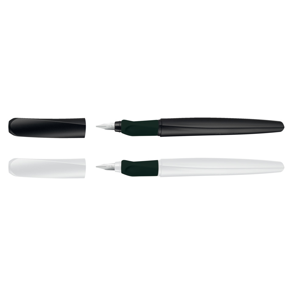 Fountain pen, Nib, Cap, Two-tone grip, White/black