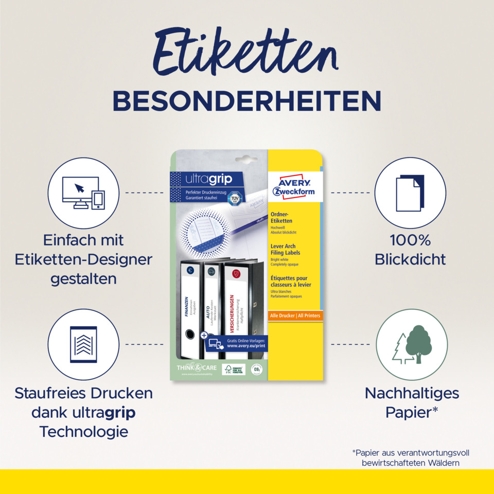 Etiketten, Etiketten-Designer, Ultragrip, Drucktechnologie, Nachhaltiges Papier, Etiketten, Etikettendesigner, Drucktechnik, ultraGrip, Papier