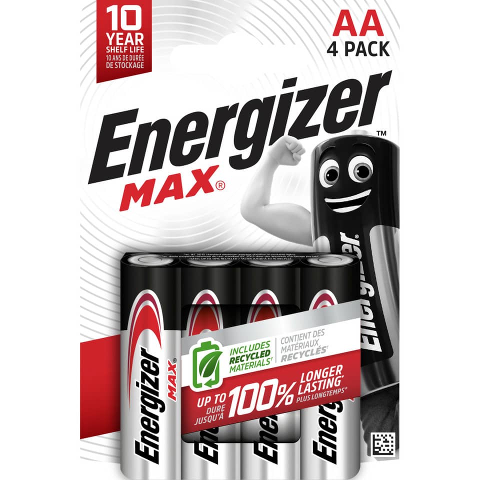 Batterie Alkali-Mangan Max, LR6/AA/Mignon, 4 Stück ENERGIZER E303323700