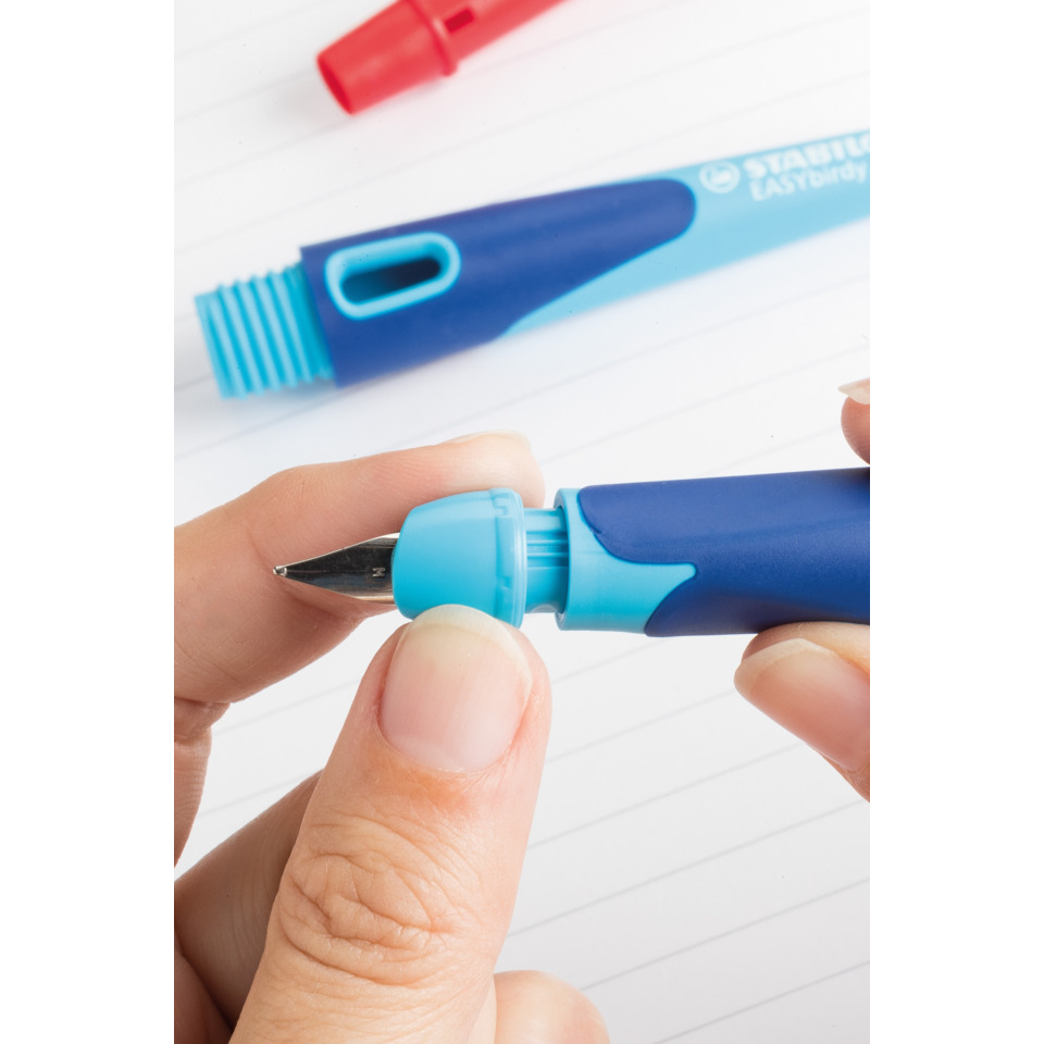 Füllfederhalter, Nib, Kappenstift, blauer Stift, rollbare Kappe