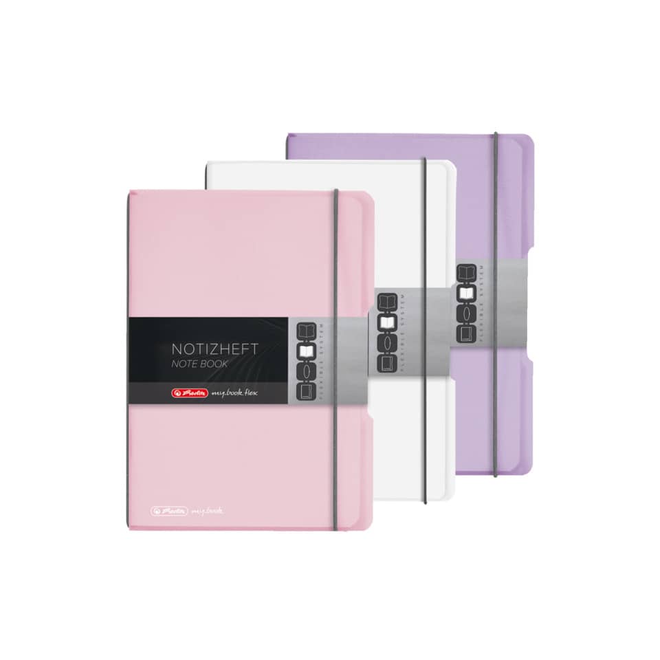 Notizbuch, Notizheft, A5, Gummiband, Pastell