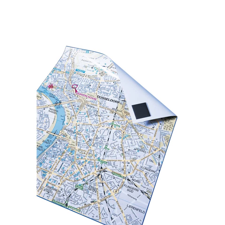 Karte, Stadtkarte, Stadtplan, Düsseldorf, Kartografisches Blatt