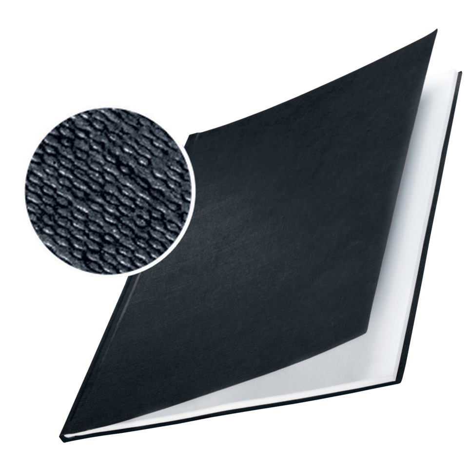 Notebook, Leder, Hardcover, Schwarz, Strukturiert