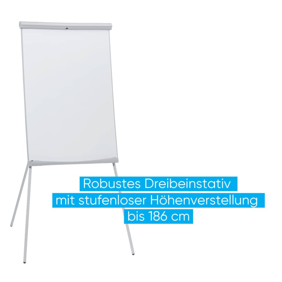 Flipchart, Whiteboard, Stativständer, Ergonomische Höhe, A3 Hochformat