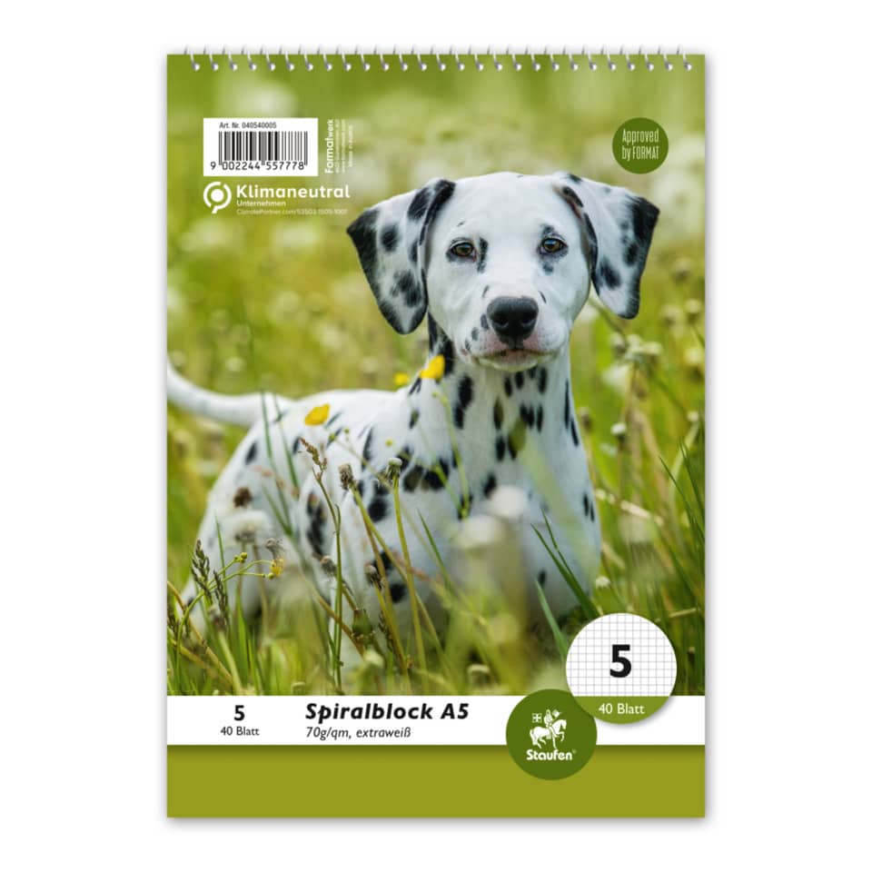 Dalmatian dog, Grasfeld, Spiralsch loss, Spiralband, A5 Notizbuch