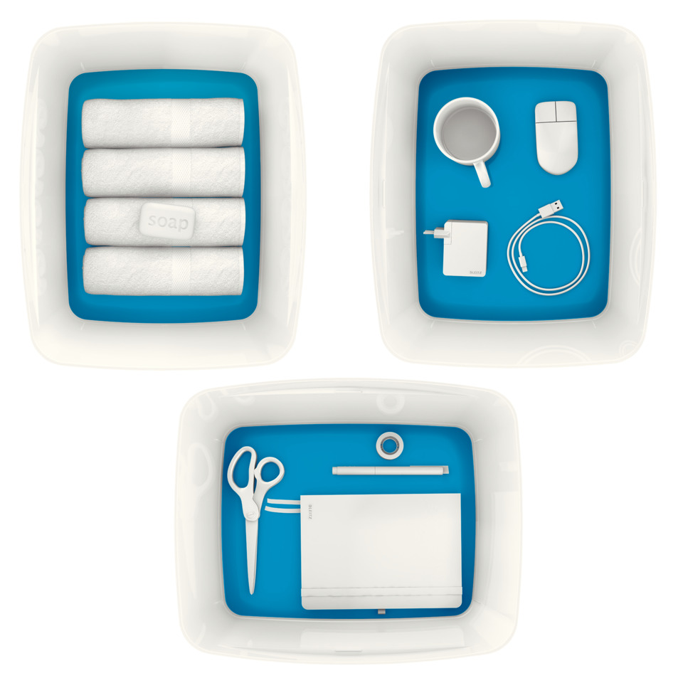 Badezimmer-Organizer, Toiletten-Zubehör, Aufbewahrungsablage, weißes Set, blauer Untergrund, handtücher, seife, bad zubehör, set, aufbewahrungsschale