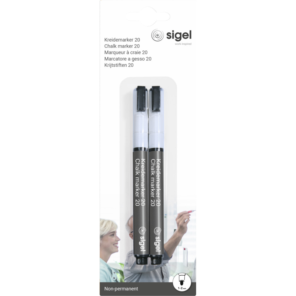 Kreidemarker 20, Chalk Marker, Whiteboard Marker, 2er Pack, Kreidemarker-Set
