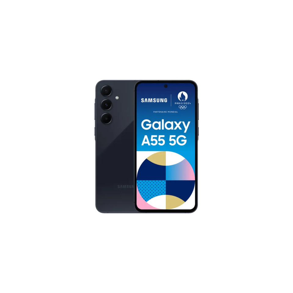 Galaxy A55 5G, Smartphone, Dreifachkamera, Schwarz, Flacher Bildschirm