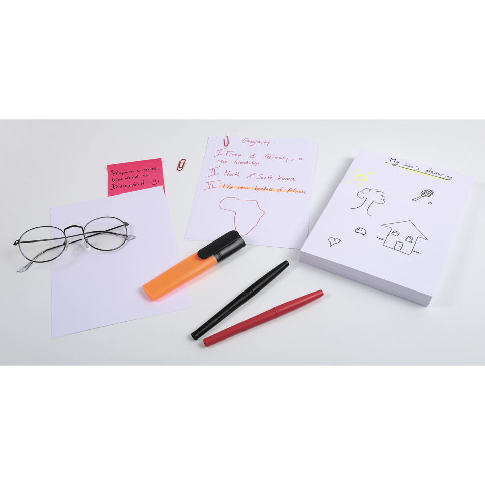 Brille, Papier, Kugelschreiber, Filzstift, Notizen, Brille, Rundrahmen, Gläser, Notizblock, Kappenstift