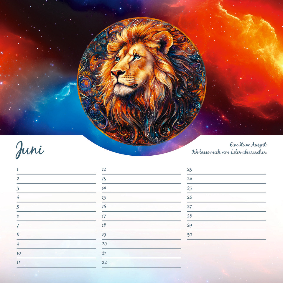 löwe, kunst, kalender, juni, kosmischer hintergrund
