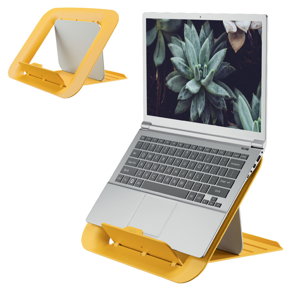 Laptopständer, Verstellbarer Ständer, Gelb, Laptop-Zubehör, Faltbar