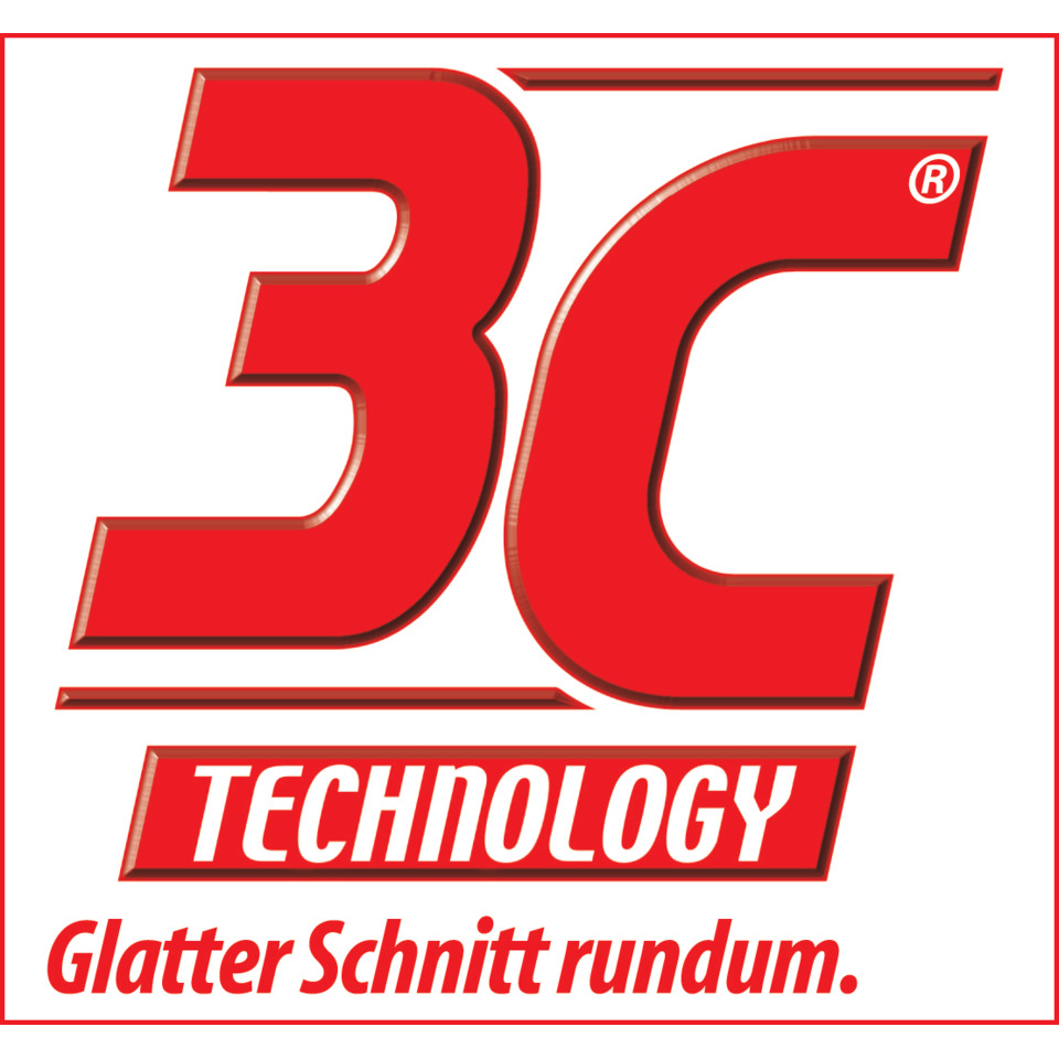 3C-Logo, Technologie, Glatter Schnitt rundum, rotes Logo, Markenzeichen