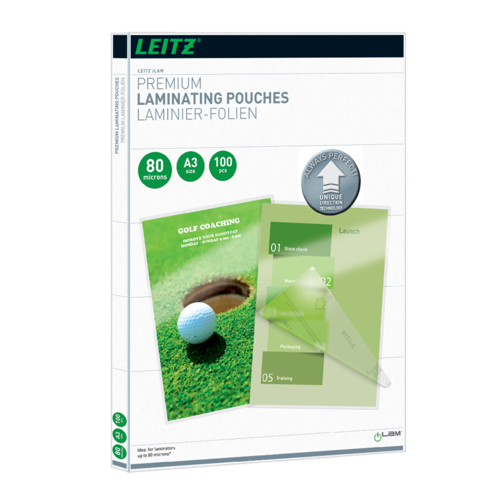 laminierende Pouches, 80 Mikron, A3 Größe, 100 Stück, Golf-Training