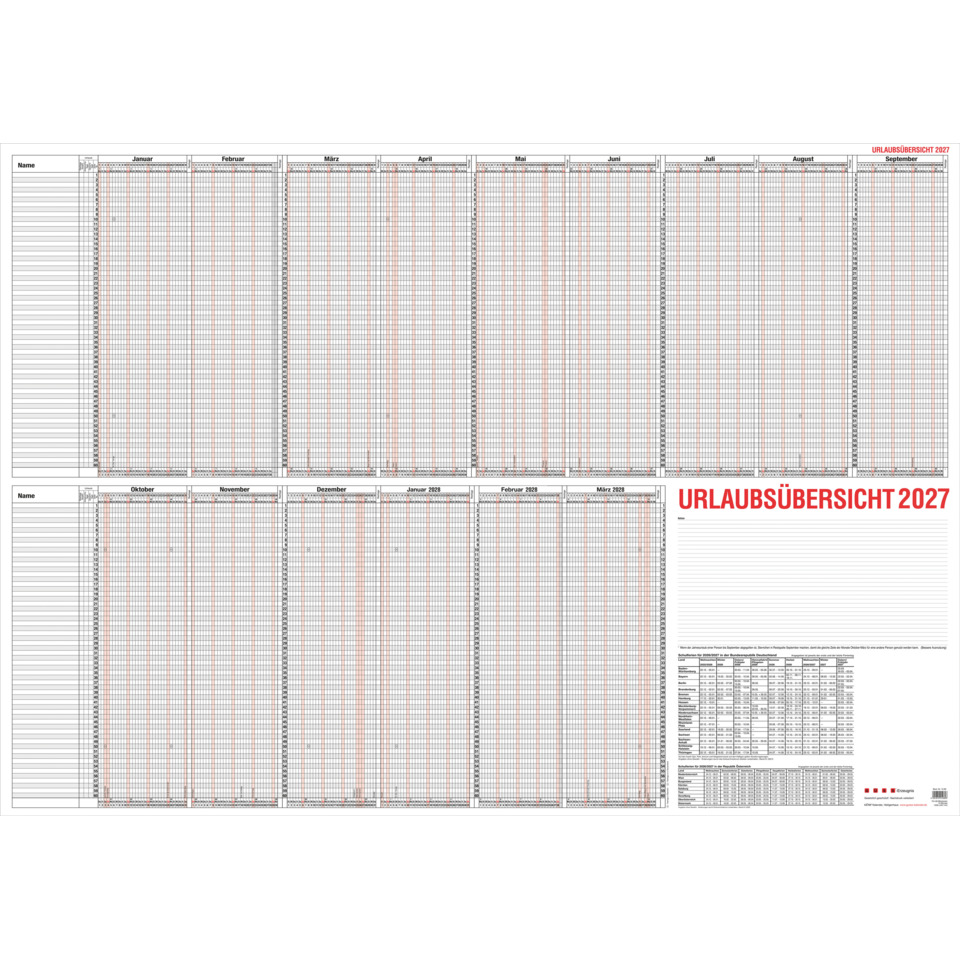 Kalender, Jahresplaner, Übersicht, Monatsansicht, Layout