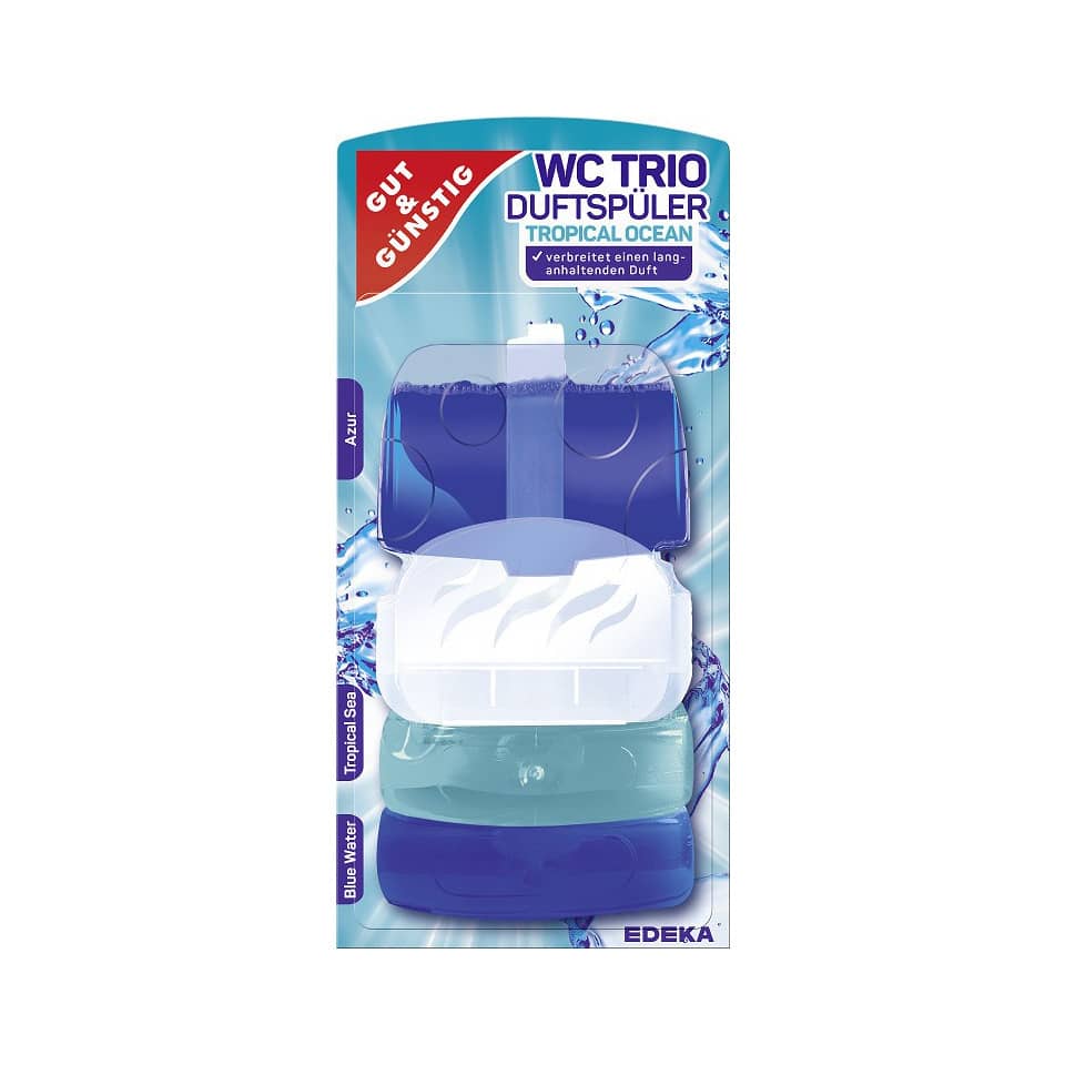 WC-Trio, Duftspüler, Tropisches Ocean, Spülarmatur, Blau