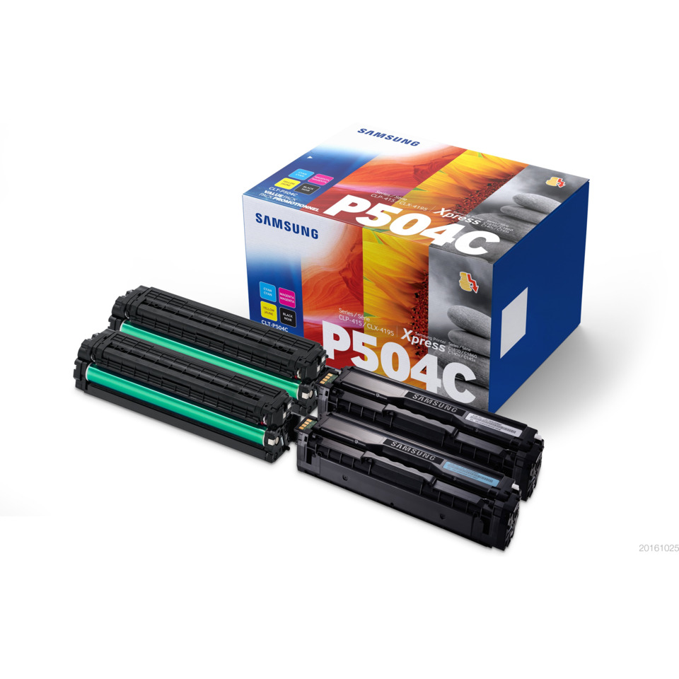 Toner, Tonerpatronen, Mengenpack, P504C, Schwarz-Grün-Tonerkassette