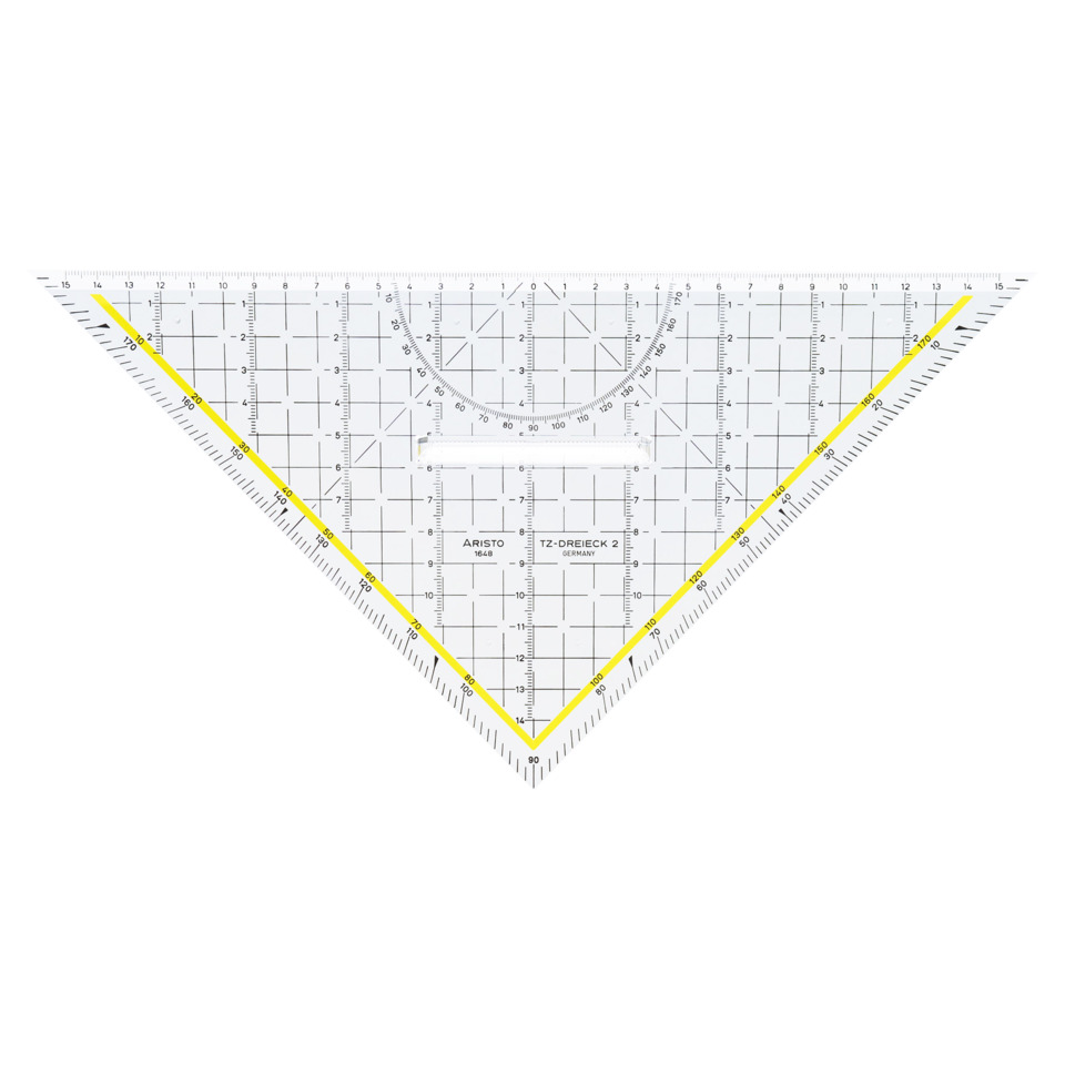 Geometrisches Lineal, Dreischnittwinkel, Transparentes Lineal, Schrägmaß, Messwerkzeug