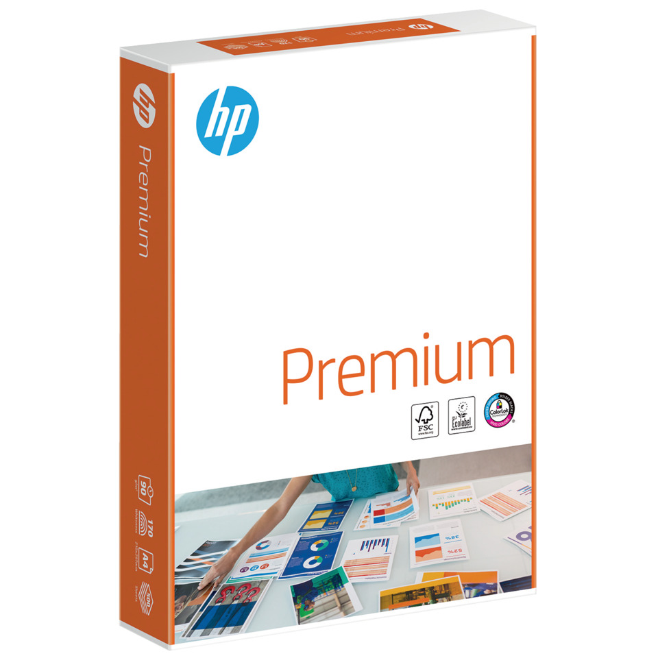 Druckerbox, HP Premium, Bunte Blätter, A4 Vorlagen, Eco-Label
