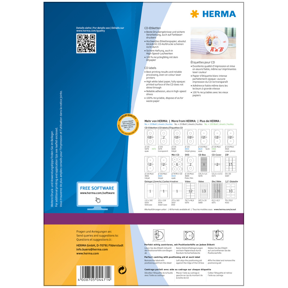 CD-Etiketten, CD-Label, Drucketiketten, CD-Hülle, CD-Set