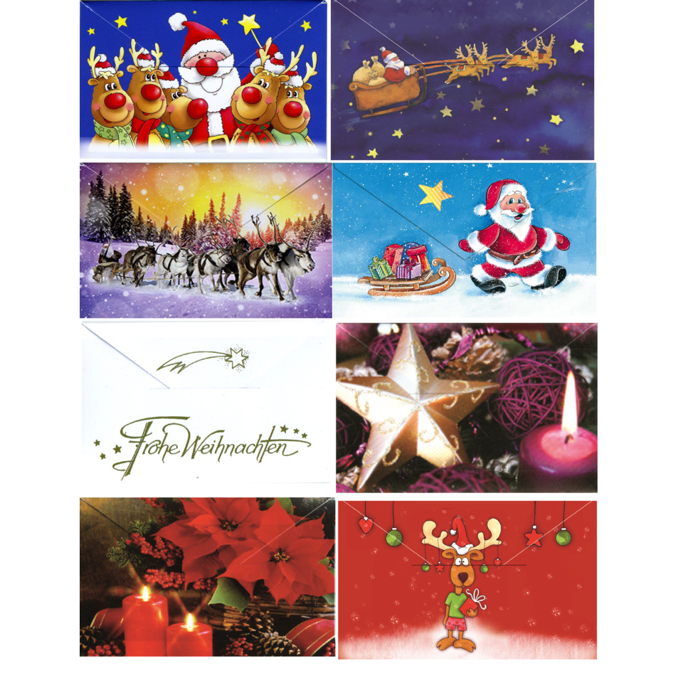 Weihnachten, Rentiere, Weihnachtsmann, Sterne, Kerzen