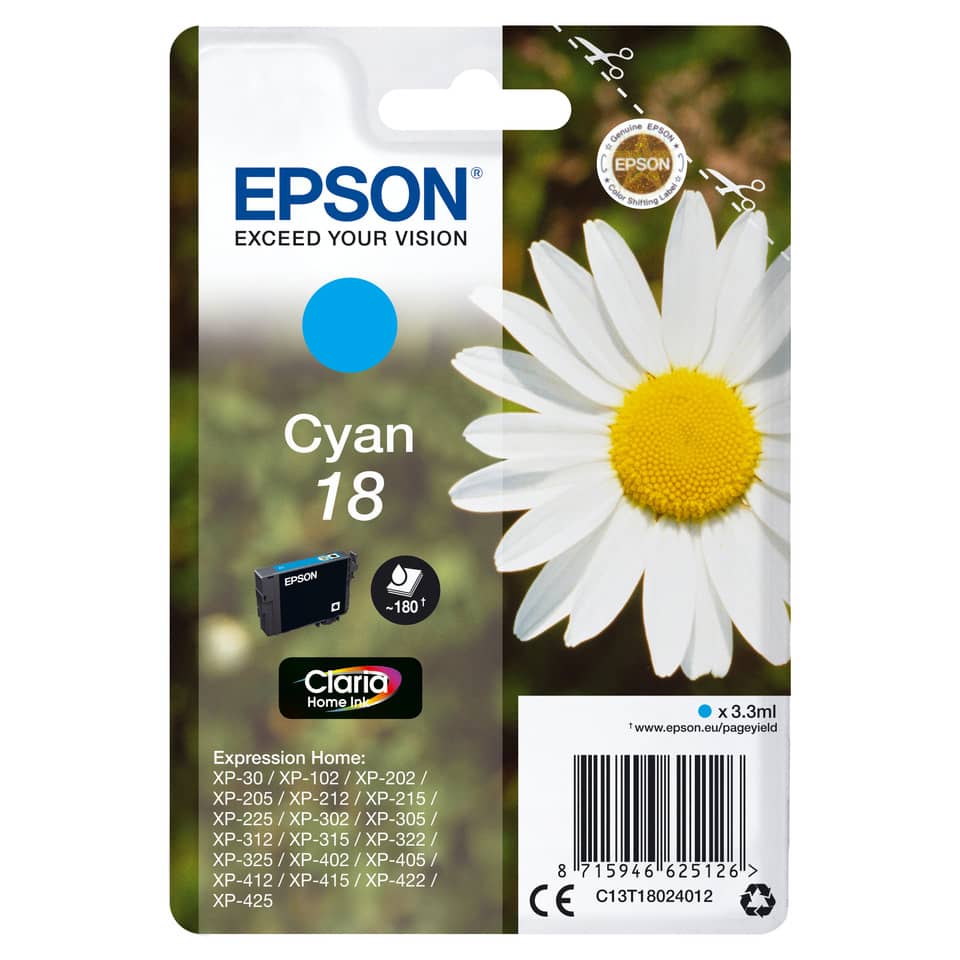 Cyaner Tintenpatrone, Druckerpatrone, Epson-kompatibel, Lilienbild, Blumenmotiv