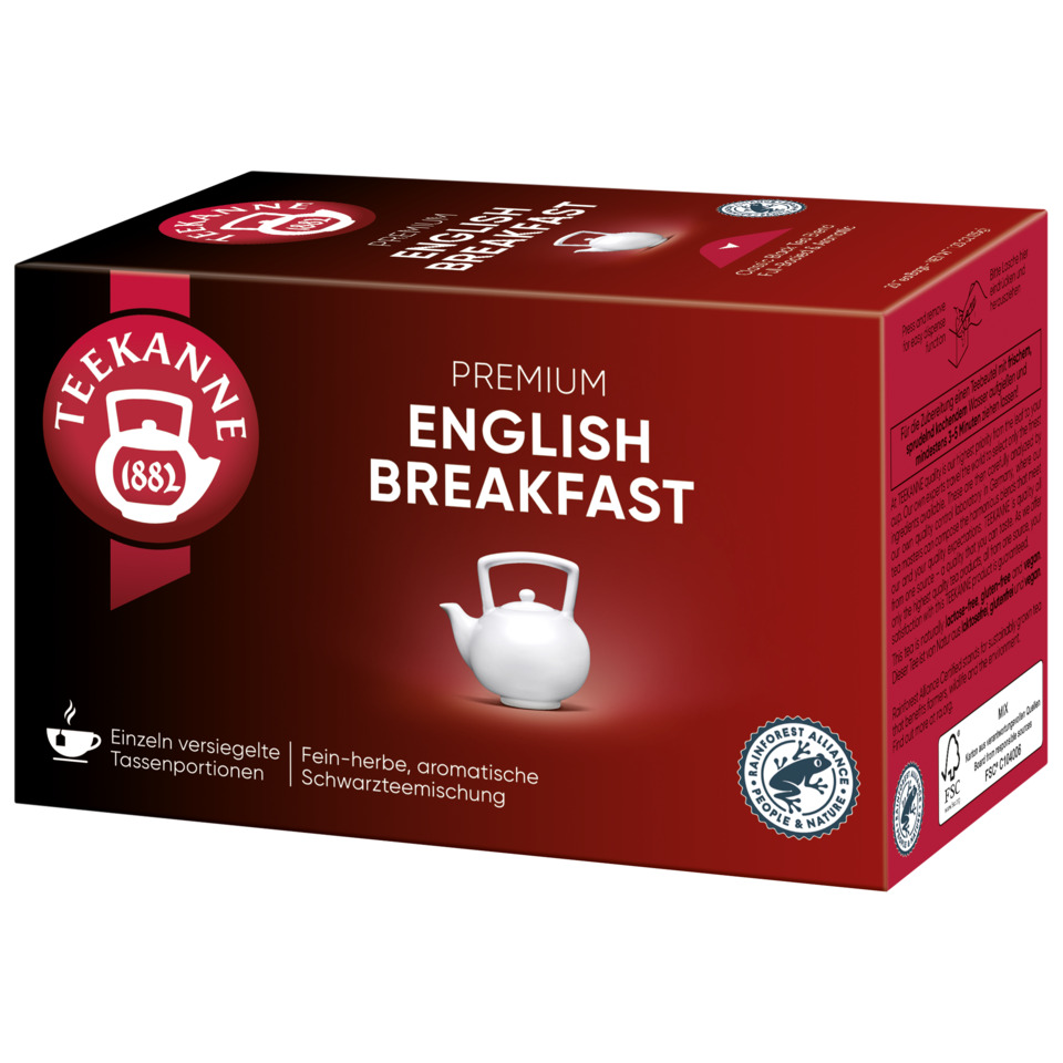 English breakfast, Tee, Teekanne, Verpackung, Premium