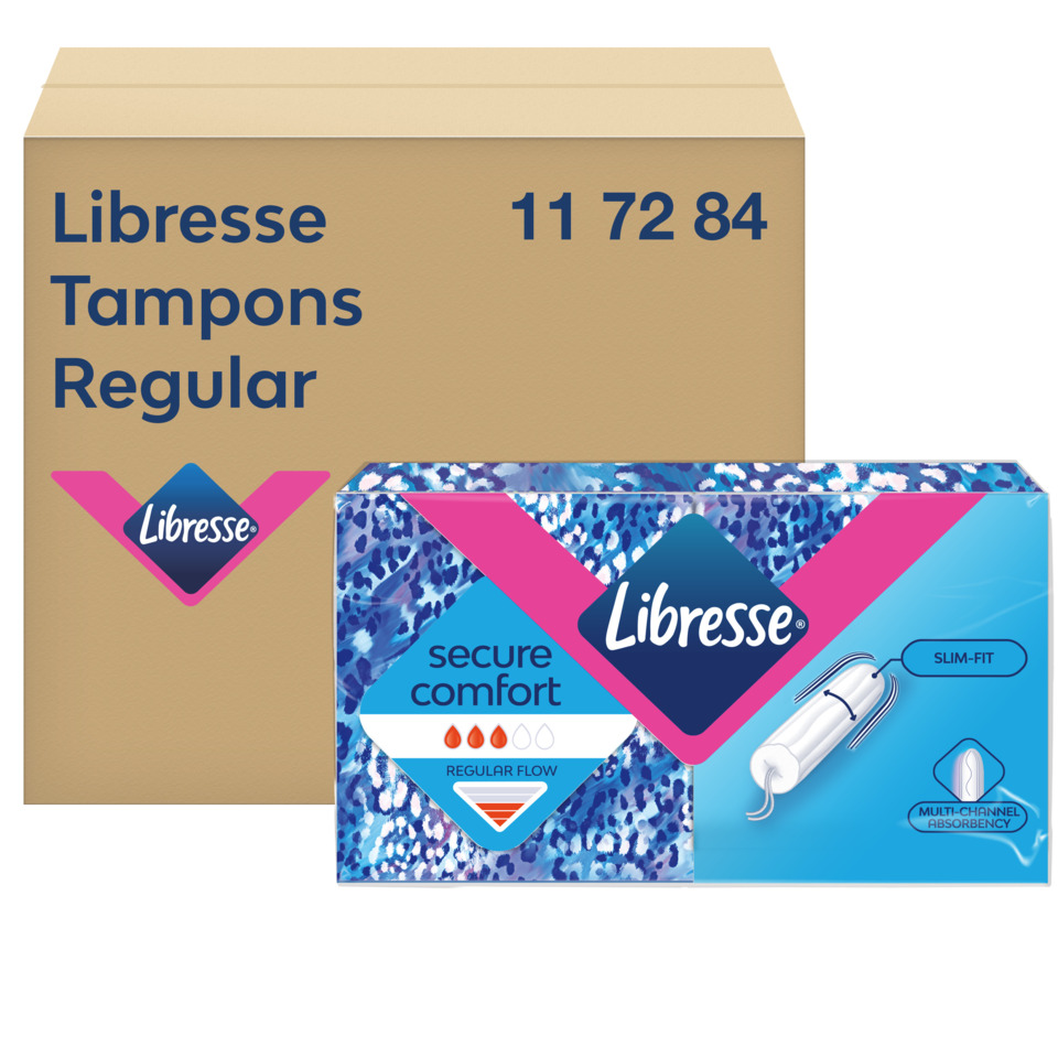 Tampons, Regulargröße, mittlere Saugstärke, Slim-Fit, Mehrkanalabsorber