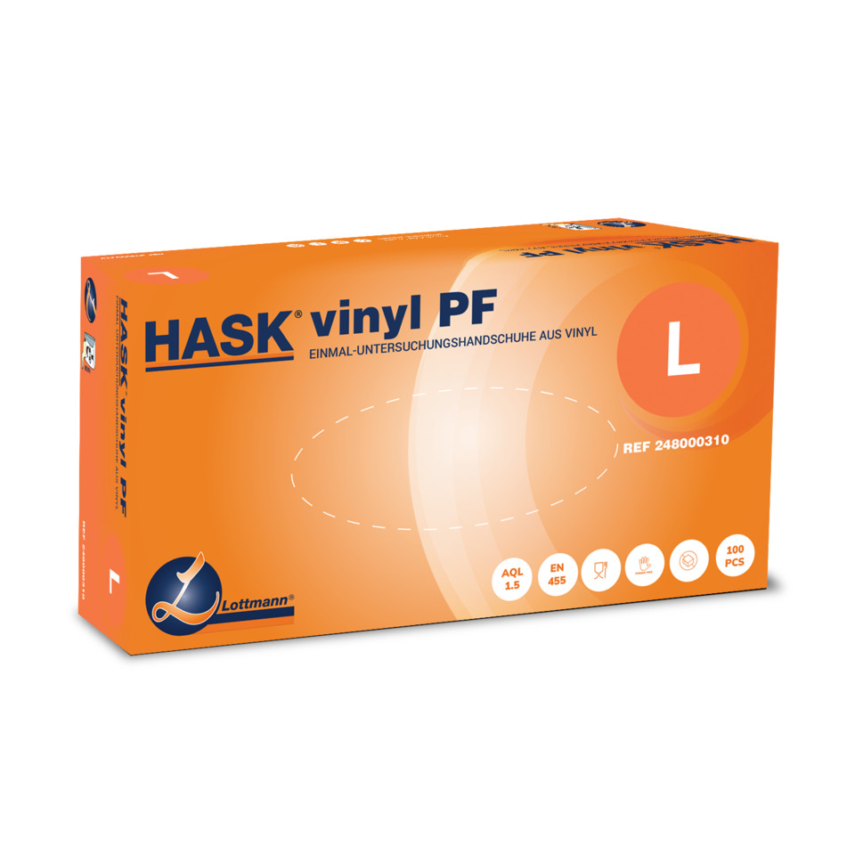 Vinyl PF, Handschuhbox, Latex L, Lottmann, Schutzhandschuhe