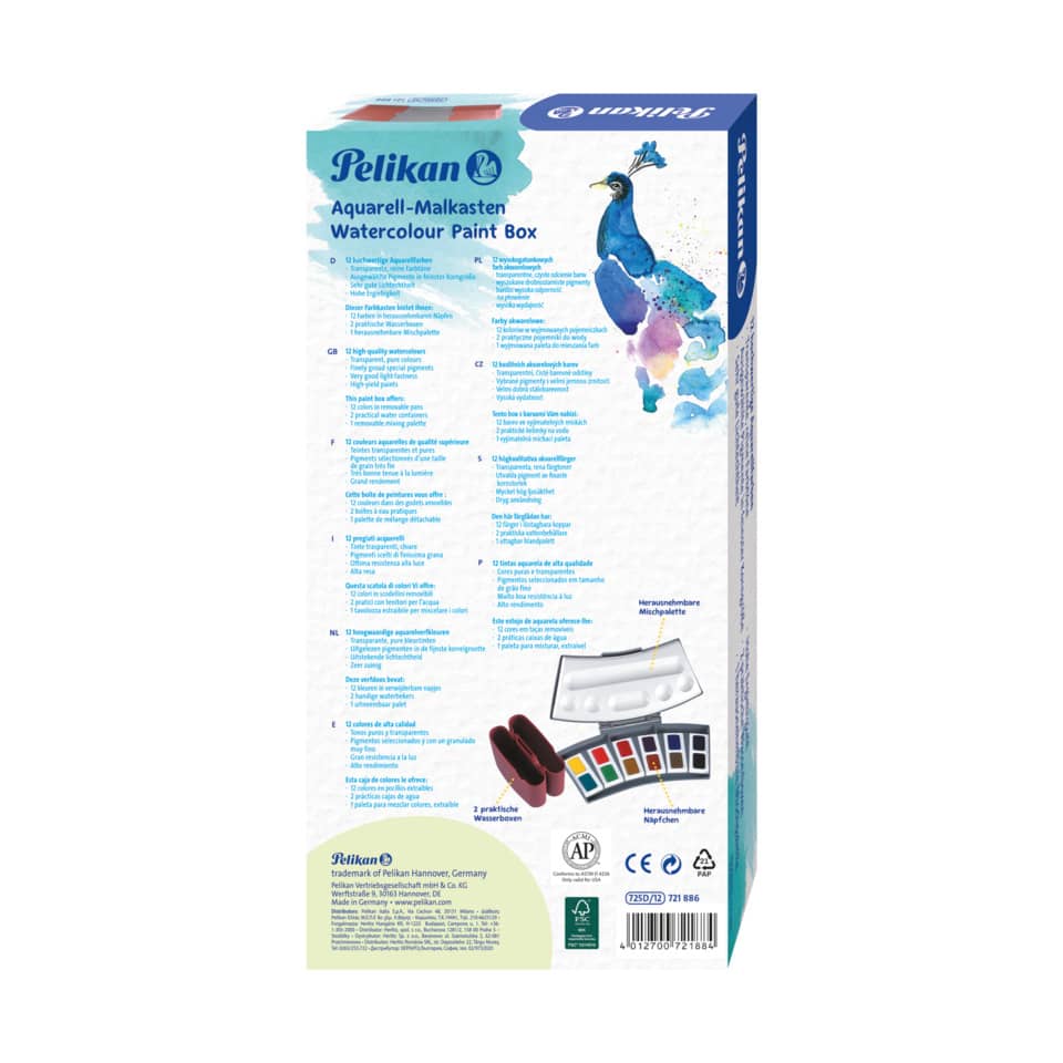 Aquarell-Malkasten, Watercolor Paint Box, Aquarellfarben, Malset, P[e]ntelbox