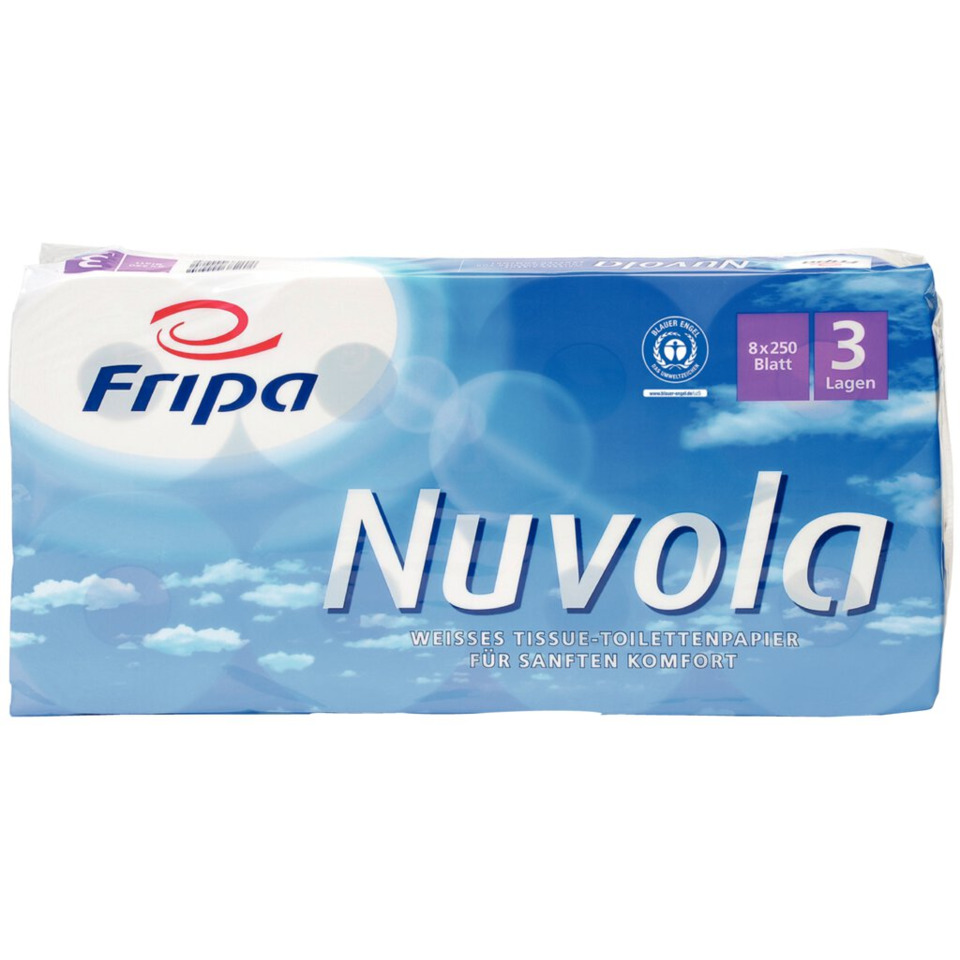 Toilettenpapier, Nuvola, Weiß, 3-lagig, Papiertuch