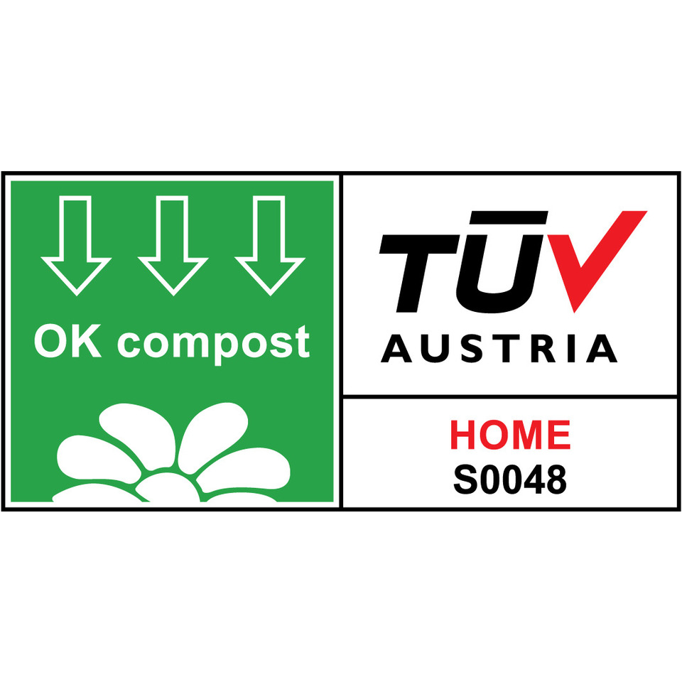 OK compost, kompostierbar, grünes etikett, agrilabel, home S0048