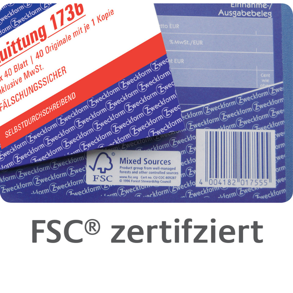 FSC zertifiziert, Barcodesiegel, Mixed Sources, Zertifizierung, EU Barcode, FSC Zertifikat, Zertifizierung, Barcode, Mixed Sources, Rückseite Kartenzubehör