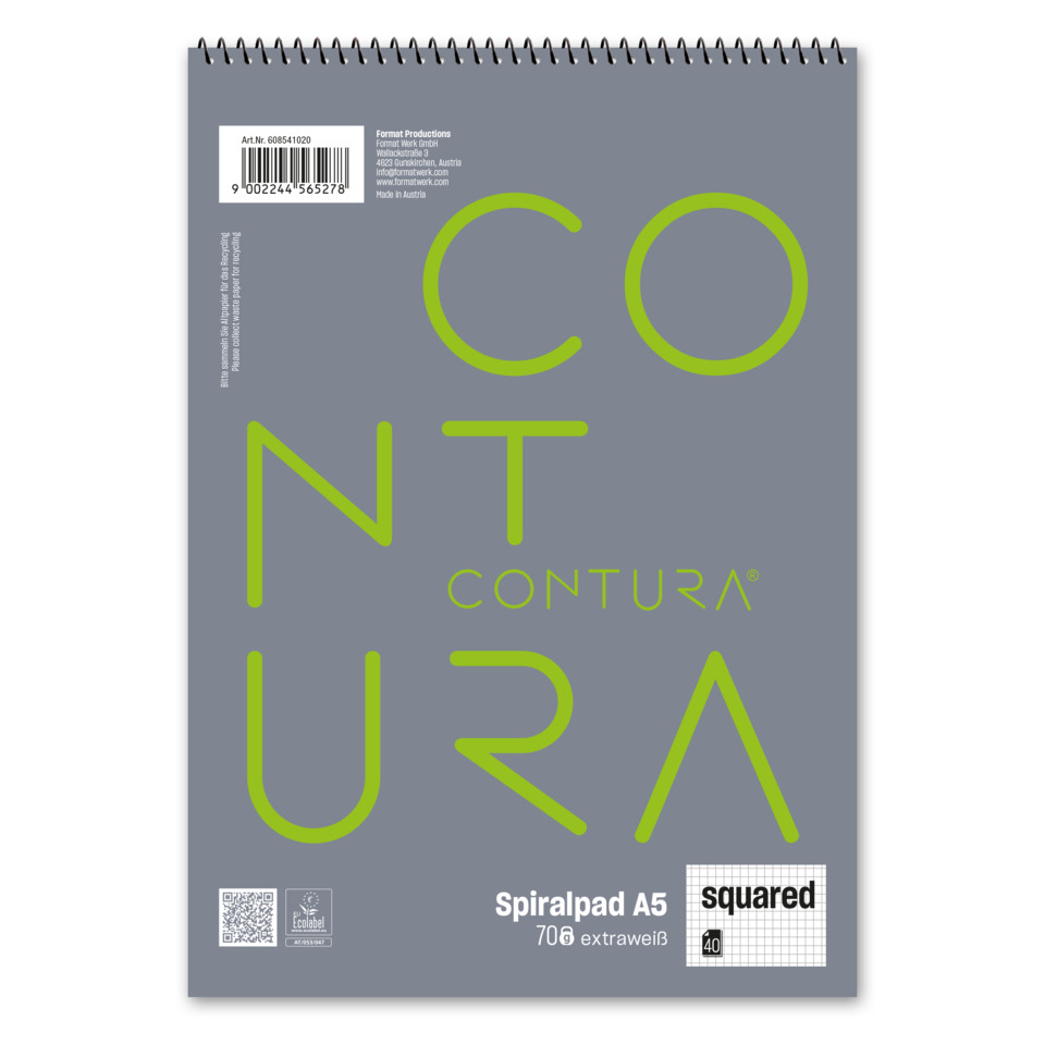 spiral notebook, A5, art paper, gray, spiral bound