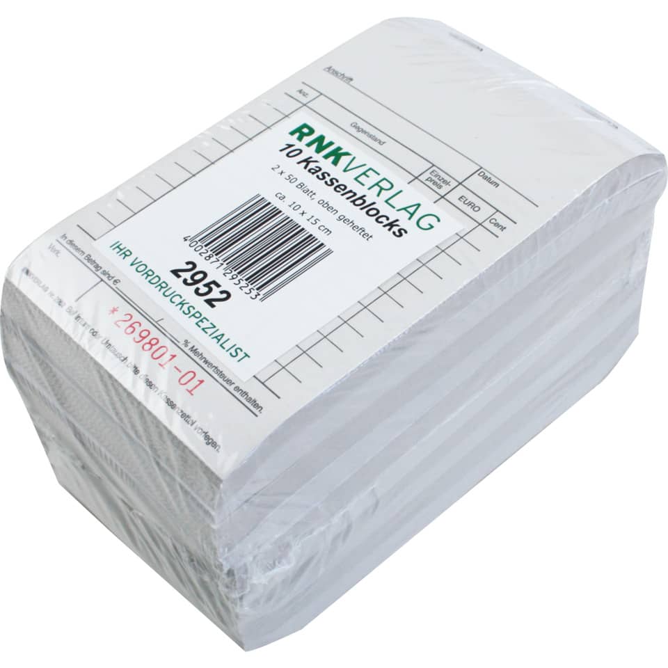 Kassenblock, Blockpapier, Kassenblock-Set, Bürobedarf, Rechnungsblock