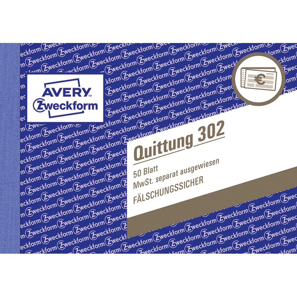 Quittung, 50 Blatt, Ausweis, Fälschungssicher, Avery