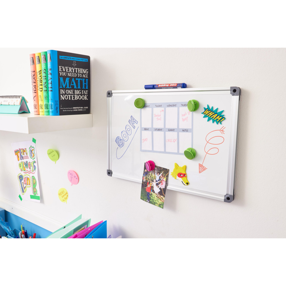 whiteboard, magnetische Tafel, Kalender, Marker, Fotos