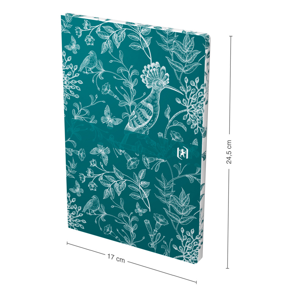 Notizbuch, Muster, Vogel, Blumen, Teal