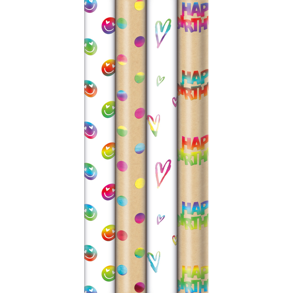 Geschenkpapier, Washi-Papier, party dekor, buntes muster, HAPPY BIRTHDAY