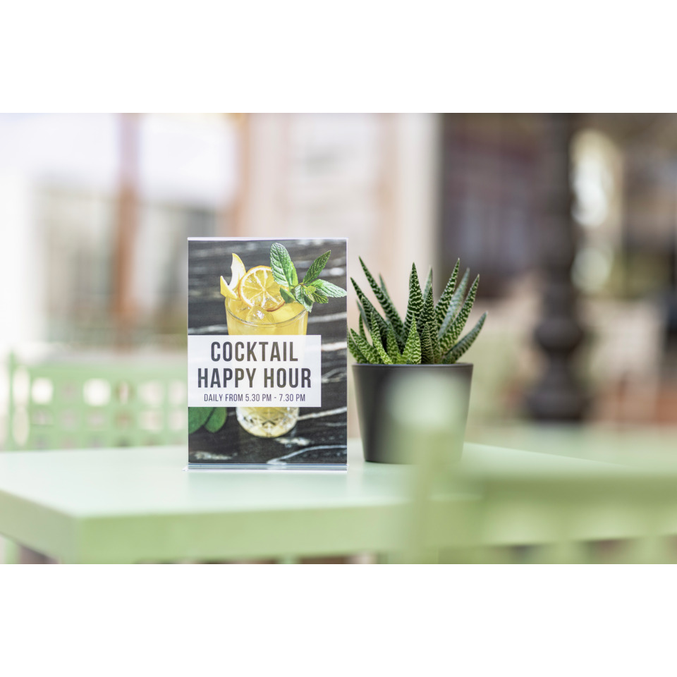 Cocktail, Happy Hour, Sign, Promo card, Table decor