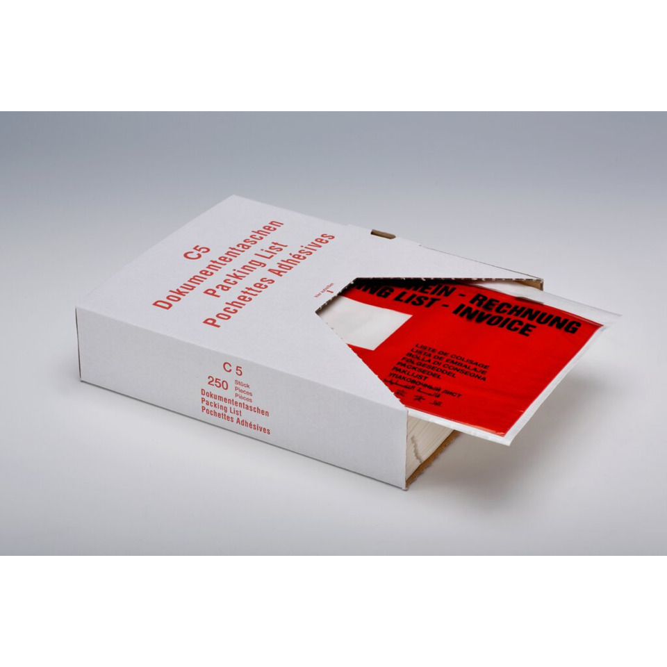 Box, Verpackung, Dokumentenbox, roter Einleger, Klebebettungen