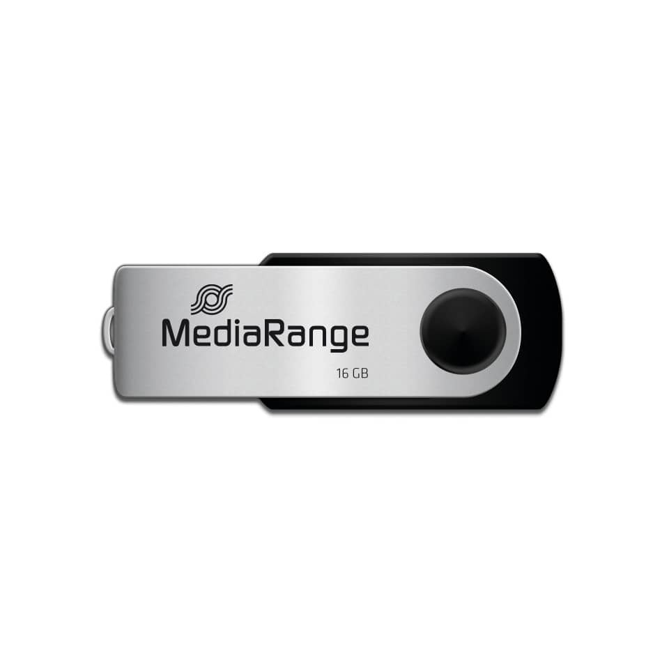 USB-Stick, 16 GB, MediaRange, Metallic, Premium-Design